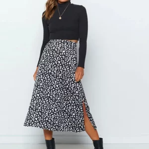 K-POP Inspired Leopard Print Chiffon Split Skirt for Women | Streetwear Fashion