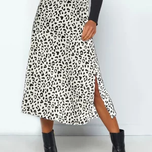 K-POP Inspired Leopard Print Chiffon Split Skirt for Women | Streetwear Fashion