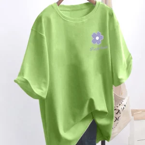 K-POP Inspired Multi Color Women's T-shirt | Summer Flower Design