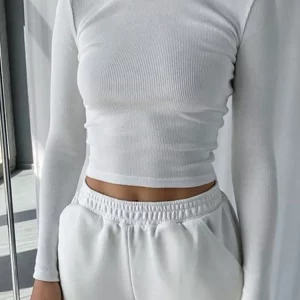 K-POP Inspired Ribbed Cropped Shirt | Women's Streetwear Fashion