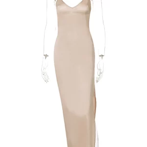 K-POP Inspired Satin Midi Dress: Chic Bodycon Clubwear for Women