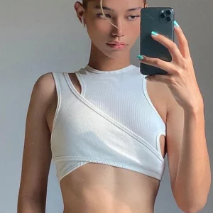 K-POP Inspired Sexy Asymmetrical Tank Top Set | Women's Streetwear Fashion