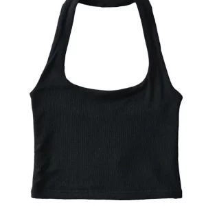 K-POP Inspired Sexy Double Halter Crop Top for Gen Z & Y2K Fashion