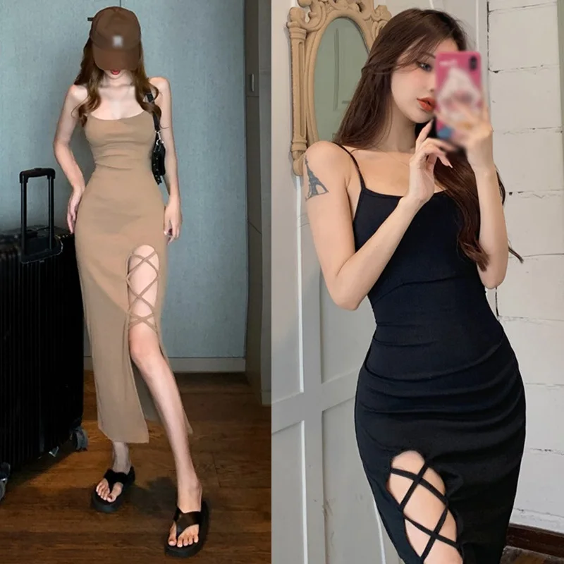 K-POP Inspired Sexy Split Strap Dress | Gen Z Streetwear Fashion