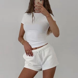 K-POP Inspired Short Sleeve Crop Top for Gen Z & Y2K Fashion | Soft & Casual Summer Tee