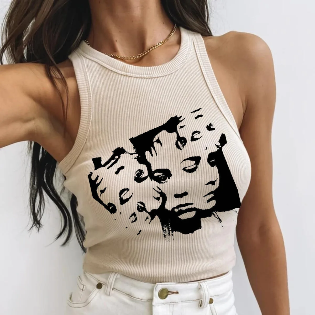 K-POP Inspired Sleeveless Tank Top for Gen Z & Y2K Fashionistas