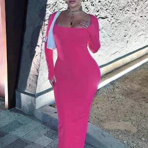 K-POP Inspired Solid Maxi Dress for Women | Elegant Gen Z Party Outfit