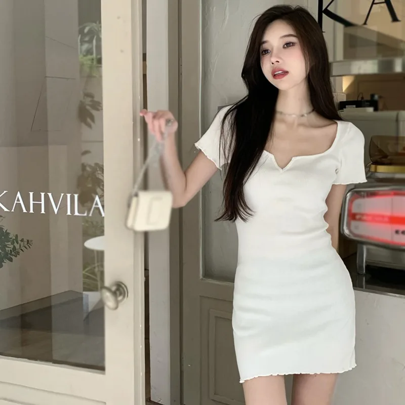 K-POP Inspired Square Neck Bodycon Dress | Trendy Gen Z Fashion