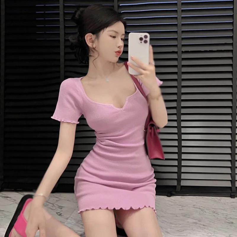 K-POP Inspired Square Neck Bodycon Dress | Trendy Gen Z Fashion