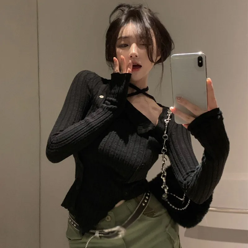 K-POP Inspired Square Neck Knit Top | Women's Streetwear Fashion