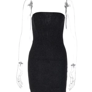 K-POP Inspired Strapless Bodycon Mini Dress for Women | Elegant Winter Party Clubwear