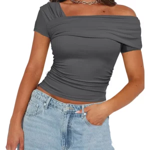 K-POP Inspired Strapless Wrap Tee: Gen Z & Y2K Streetwear