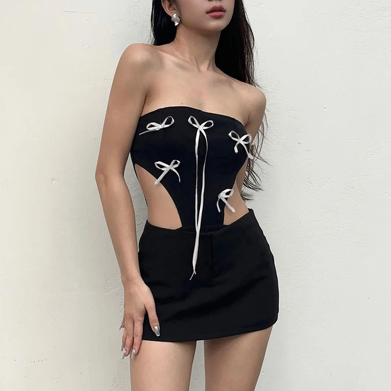 K-POP Inspired Strappy Bow Romper | Gen Z & Y2K Fashion