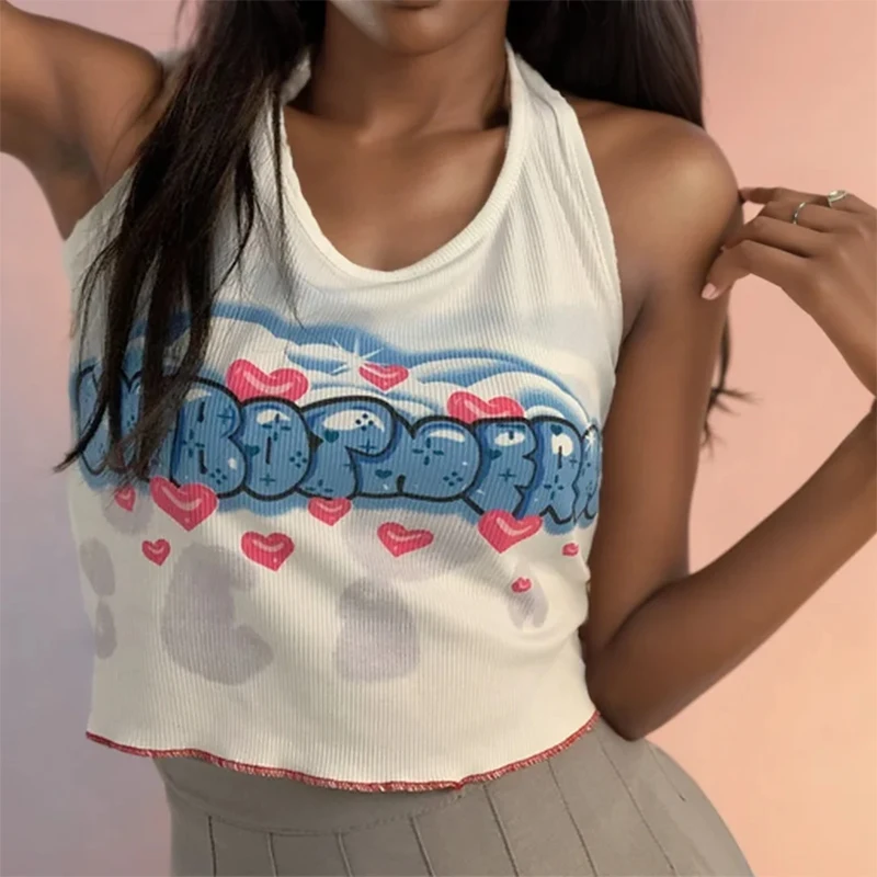 K-POP Inspired Sweetheart Halter Top | Y2K Bandage V-Neck Shirt