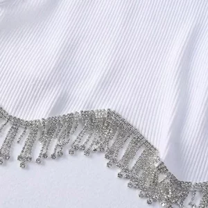 K-POP Inspired Tassel Beaded Knit Crop Top for Trendy Gen Z & Y2K Fashion