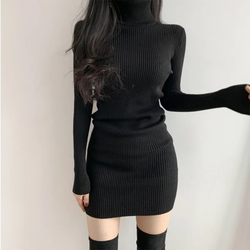 K-POP Inspired Turtleneck Bodycon Dress: Women's Winter Fashion