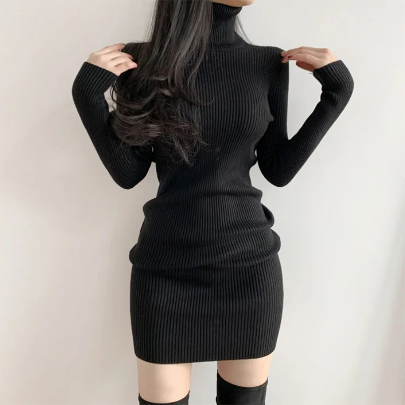 K-POP Inspired Turtleneck Bodycon Dress: Women's Winter Fashion