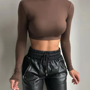 K-POP Inspired Turtleneck Crop Top for Gen Z & Y2K Fashionistas