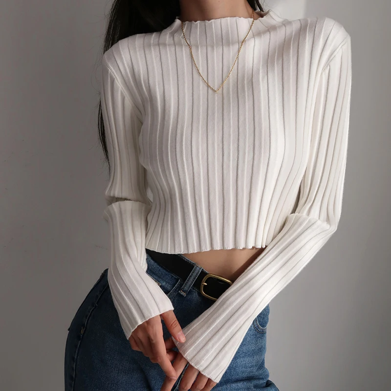 K-POP Inspired Women's Retro Knit Sweater for Gen Z & Y2K Fashion | Long Sleeve Casual Top for Spring & Autumn