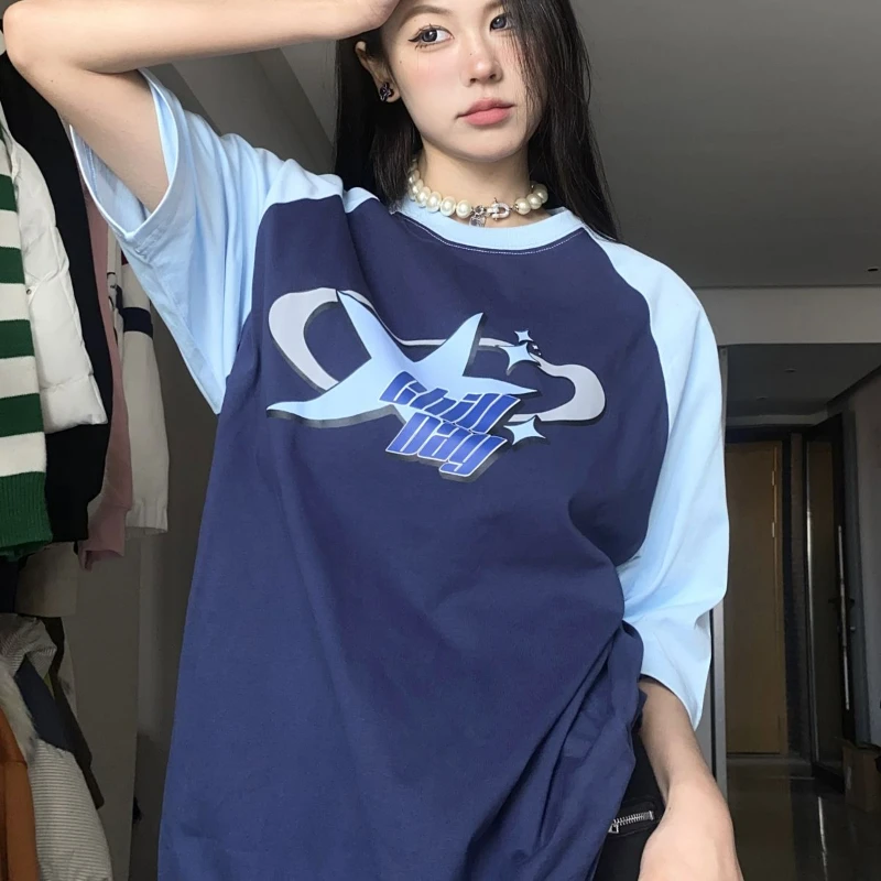 K-POP Streetwear O-Neck Tee: Summer Loose Fit Short Sleeve Top for Women & Men - Harajuku Fashion