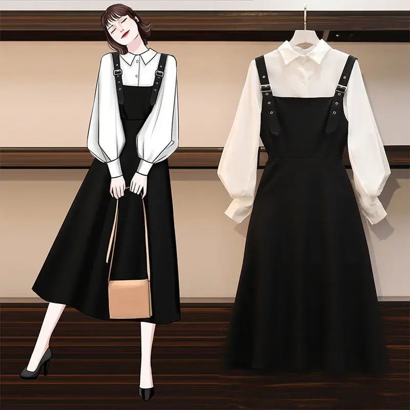 K-POP Streetwear Women's Set: Shirt + Dress for Gen Z & Y2K Fashion