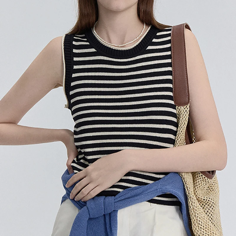 K-POP Striped Patchwork Tank Top | Y2K Sleeveless Crop