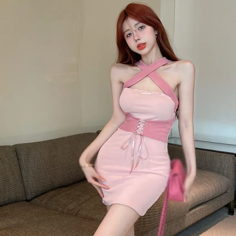 K-POP Style Backless Sleeveless Dress for Gen Z & Y2K Women