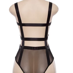 K-POP Style Black Backless Bodysuit | Sexy See-through Top