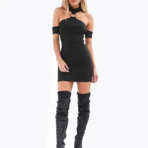 K-POP Style Black Bodycon Dress for Women | Sexy Mini Evening Party Outfit