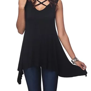 K-POP Style Black V-Neck Sleeveless Vest for Women | Streetwear Fashion Top