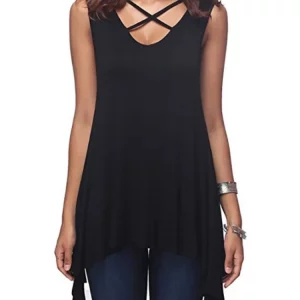 K-POP Style Black V-Neck Sleeveless Vest for Women | Streetwear Fashion Top