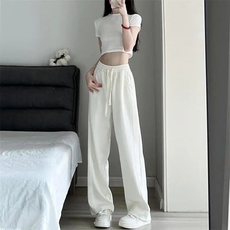 K-POP Style Grey Wide Leg Sweatpants for Gen Z Women - Autumn Streetwear Fashion