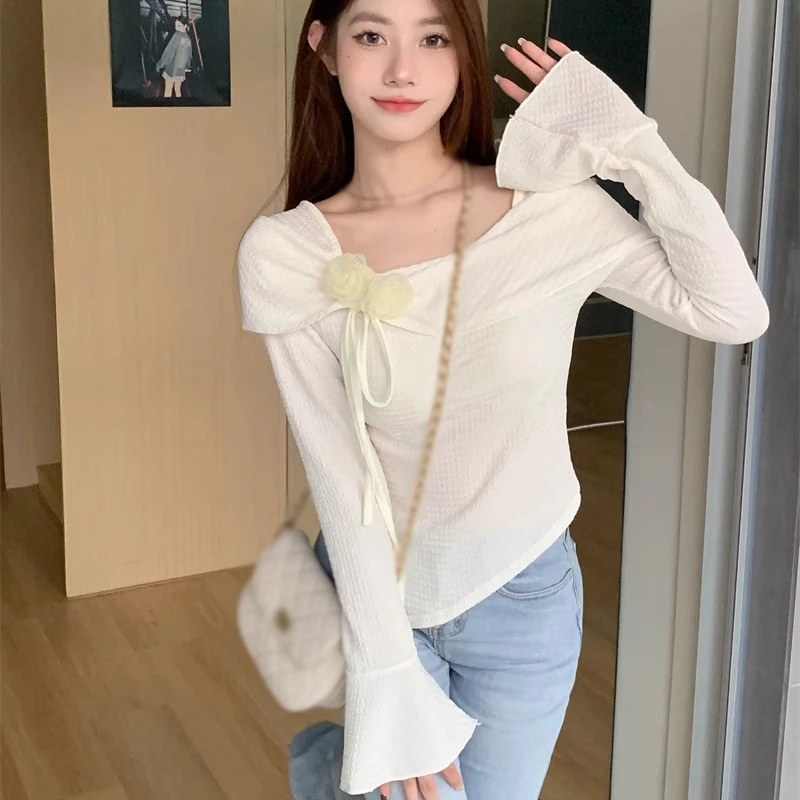 K-POP Style Knitted Sweater: Korean Fashion Long Sleeve Top for Gen Z & Y2K