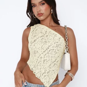 K-POP Style Lace Off-Shoulder Crop Top with Irregular Hem - Gen Z Streetwear