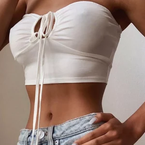 K-POP Style Lace-Up Halter Crop Top | Sexy Sleeveless Streetwear Fashion for Women