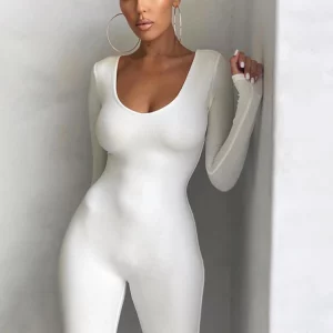 K-POP Style Long Sleeve Bodycon Jumpsuit for Women | Streetwear Fashion Outfit