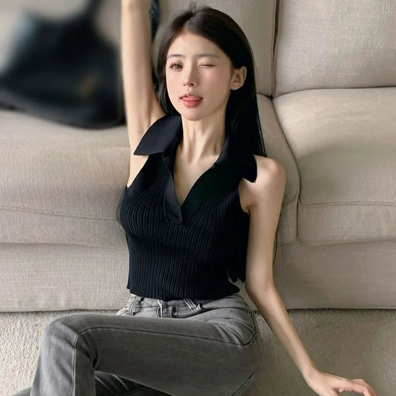 K-POP Style Off-Shoulder Crop Cami for Gen Z & Y2K Fashion