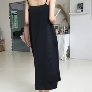 K-POP Style Sexy Black Maxi Dress | Sleeveless V-neck Party Dress for Women | Korean Fashion Streetwear | Summer Casual Vestidos De