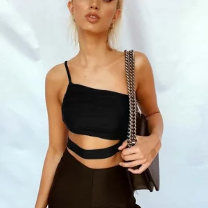 K-POP Style Sexy Sleeveless Crop Top for Gen Z & Y2K Fashion