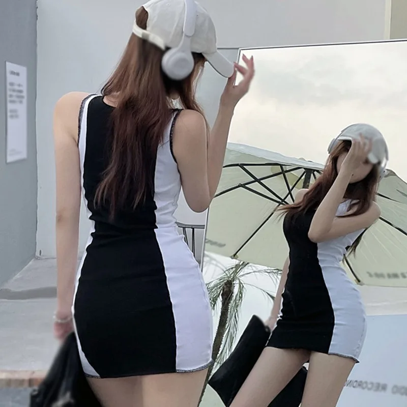 K-POP Style Sleeveless Camisole Dress for Women - Summer Beach Party Fashion