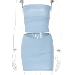 K-POP Style Sleeveless Tube Top and Skirt Set | Summer Streetwear Fashion for Women