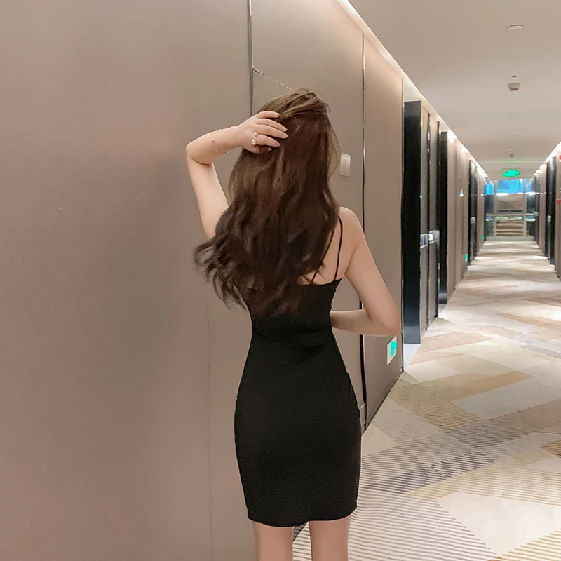 K-POP Style V-Neck Split Dress | Sexy Sleeveless Nightclub Outfit