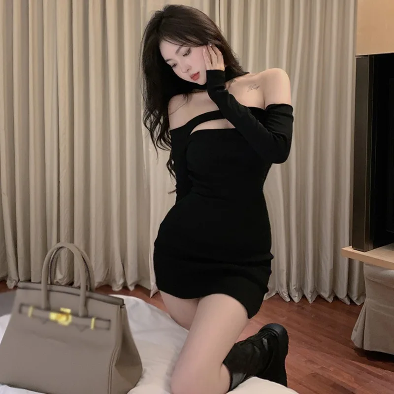 K-POP Style Women's Bodycon Dress | Long Sleeve Halter Backless | Sexy Casual Streetwear