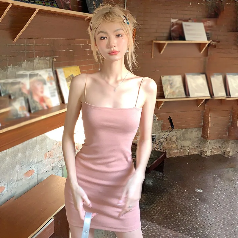 K-POP Style Women's Camisole Dress | Backless Sexy Slim Fit | Sleeveless Hip Wrap | Korean Fashion Streetwear