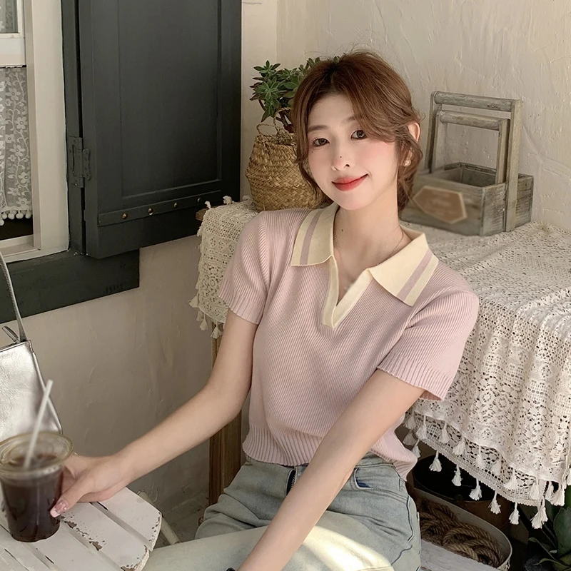 K-POP Style Women's Summer Tops: Korean Fashion Short-Sleeve T-Shirts