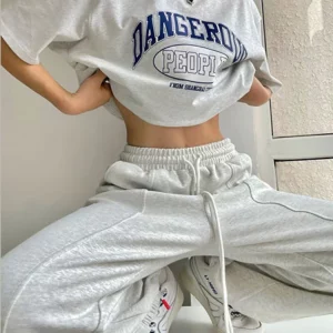 K-POP Style Women's Wide Leg Sweatpants - Hip Hop Streetwear Fashion