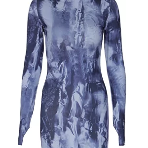 K-POP Tie Dye Print Long Sleeve Bodycon Mini Dress | Y2K Fashion