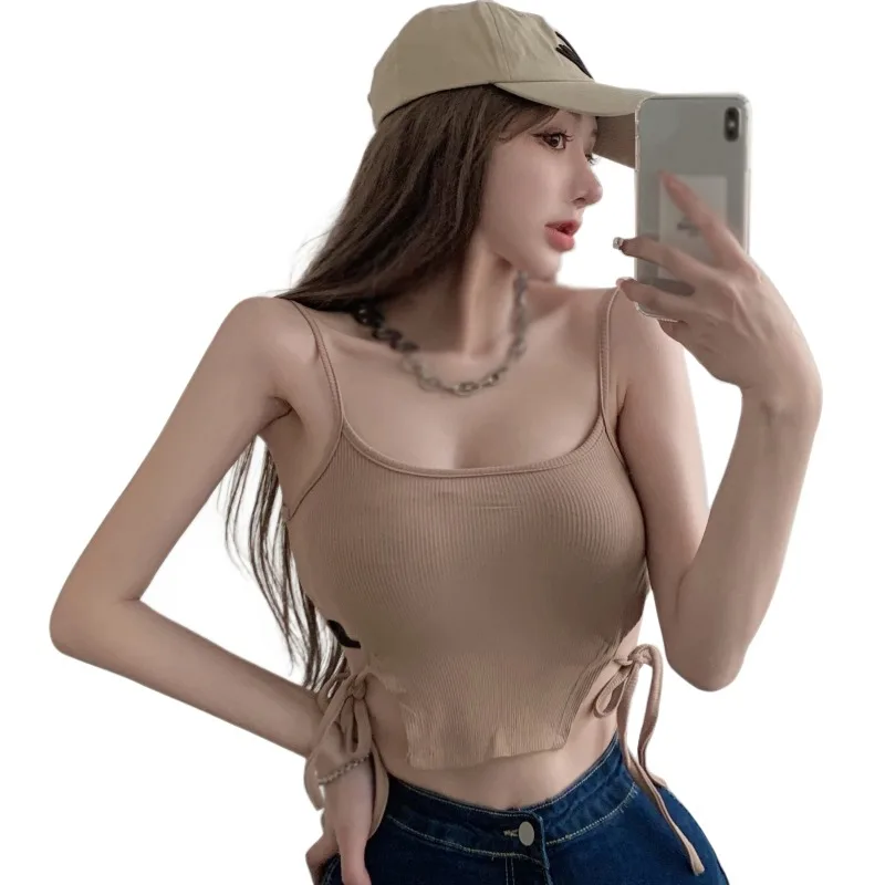 Korean Style Camo Tank Top: Sexy Sleeveless Streetwear for Gen Z