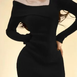 Korean Style Knitted Mini Dress | Coquette Long Sleeve Tunic for Women | K-POP Streetwear Fashion | Y2K Winter Clothing