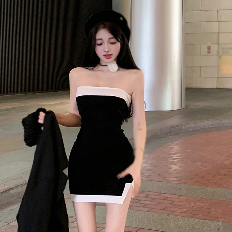 Korean Style Off-Shoulder Bodycon Dress | Gen Z Y2K Fashion